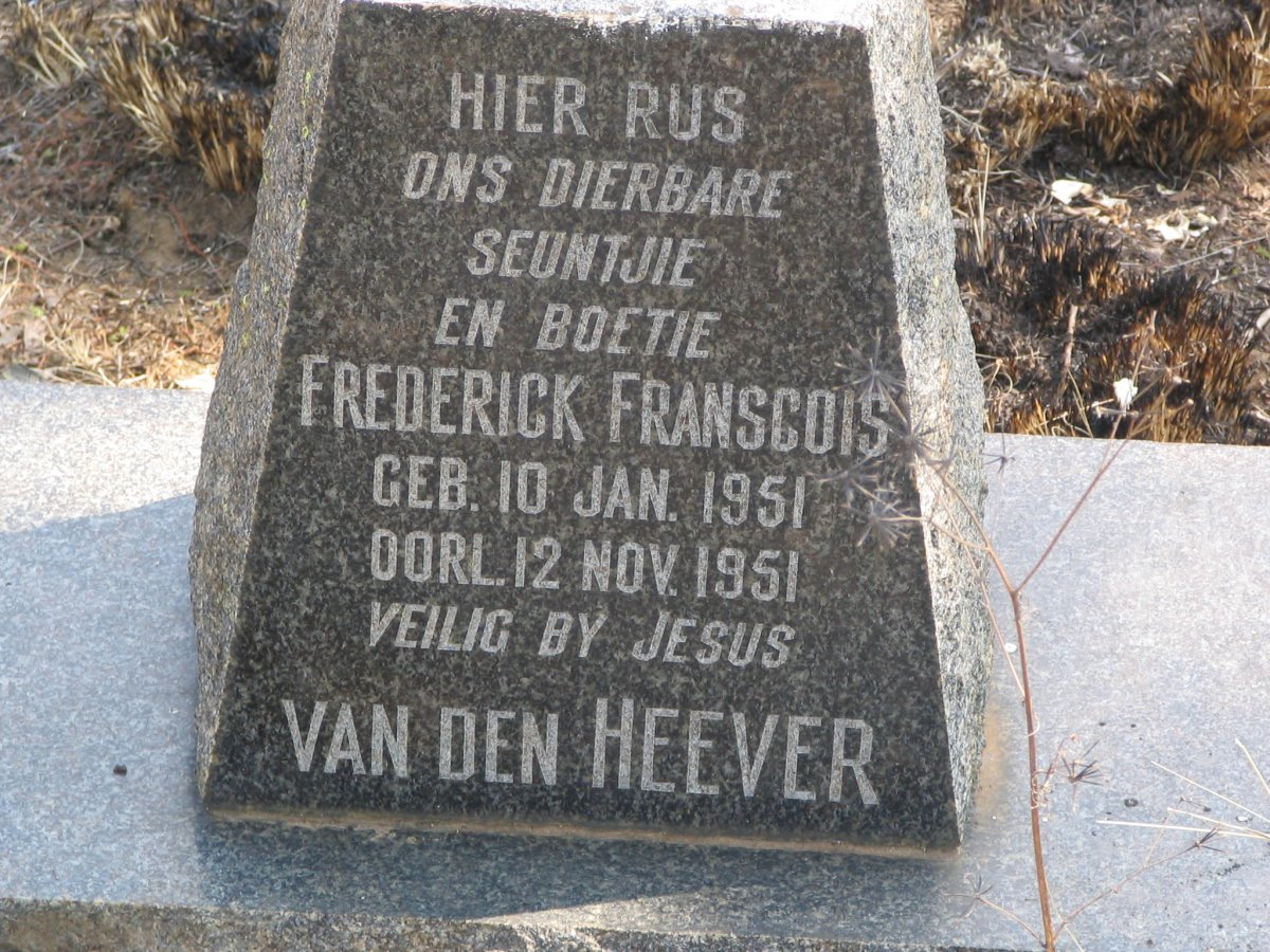 HEEVER	Frederick Franscois, van den 1951-1951