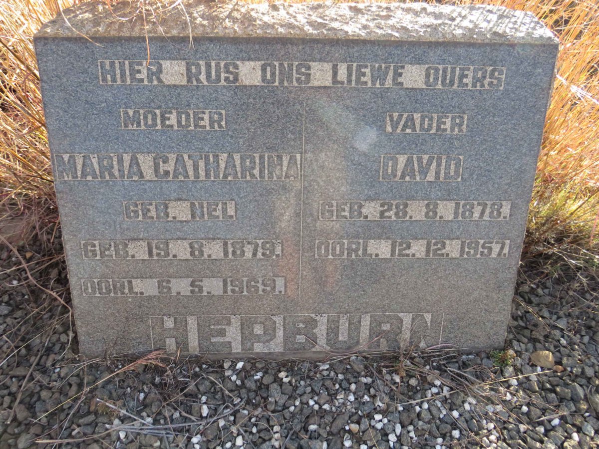HEPBURN David 1878-1957 & Maria Catharina NEL 1879-1969 