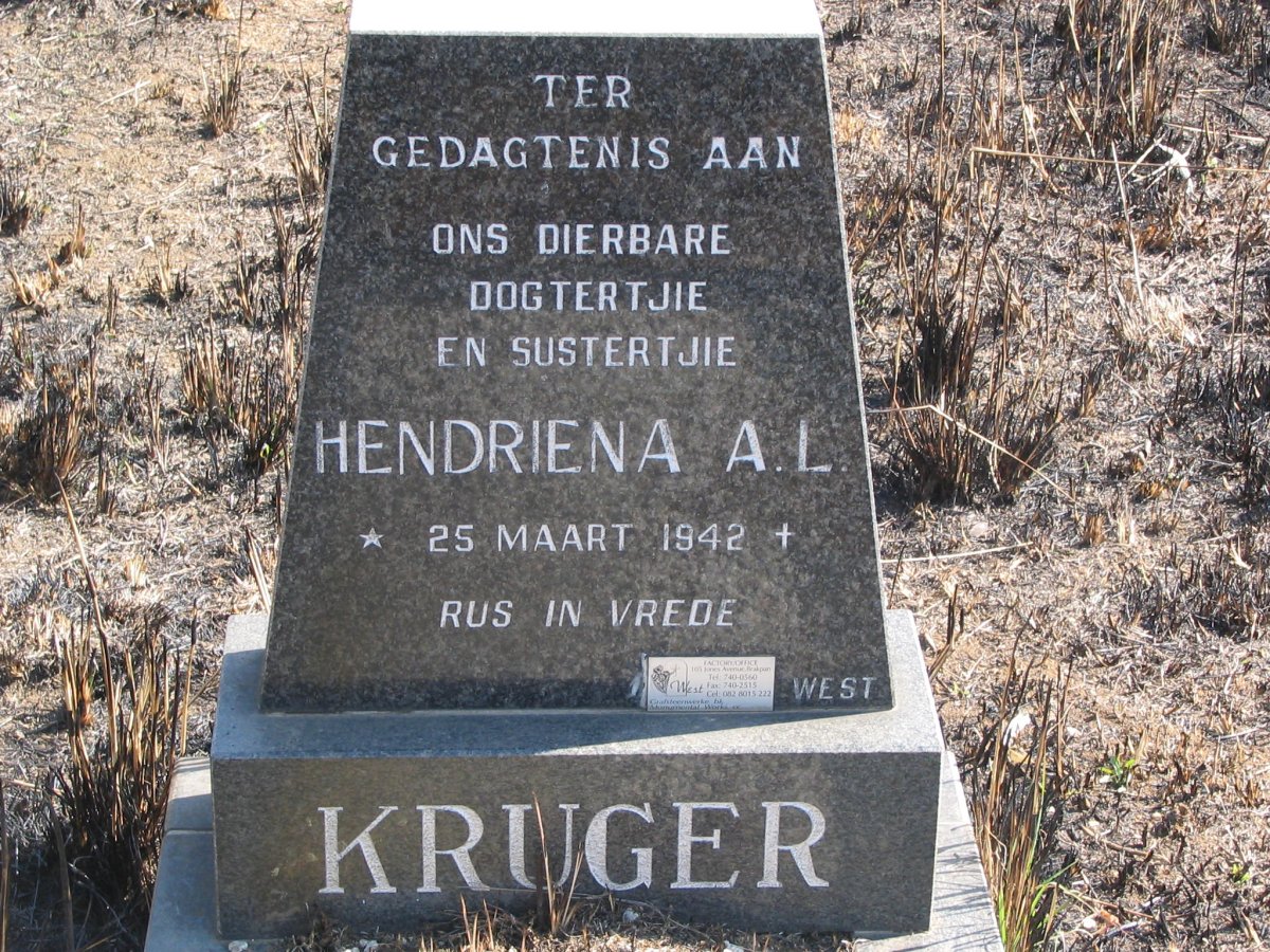 KRUGER Hendriena A.L. 1942-1942 