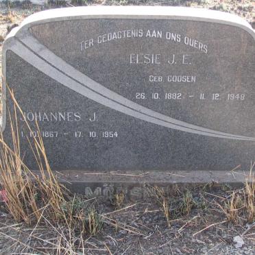 MORSNER Johannes J. 1867-1954 &amp; Elsie J.E. GOOSEN 1882-1948