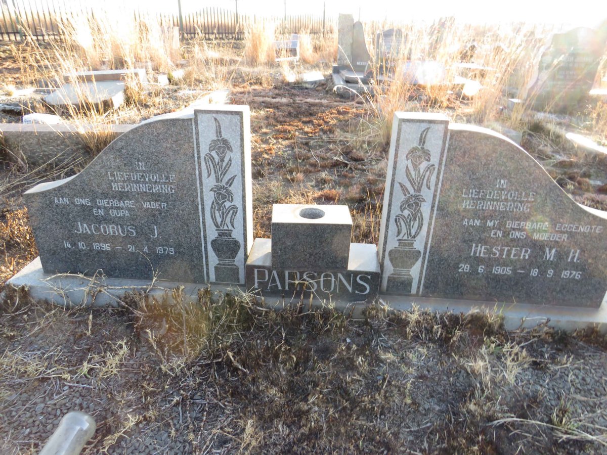 PARSONS Jacobus J. 1896-1979 & Hester M.H. 1905-1976