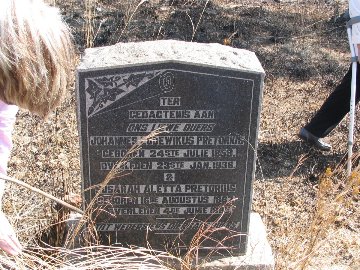 PRETORIUS Johannes Lodewikus 1859-1936 &amp; Susarah Aletta PRETORIUS 1867-1935
