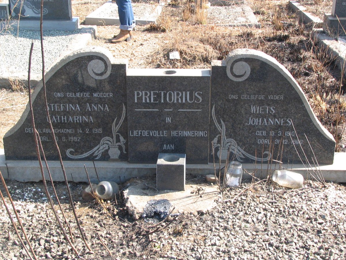 PRETORIUS Wiets Johannes 1910-1966 &amp; Stefina Anna Catharina LABUSCHAGNE 1915-1992