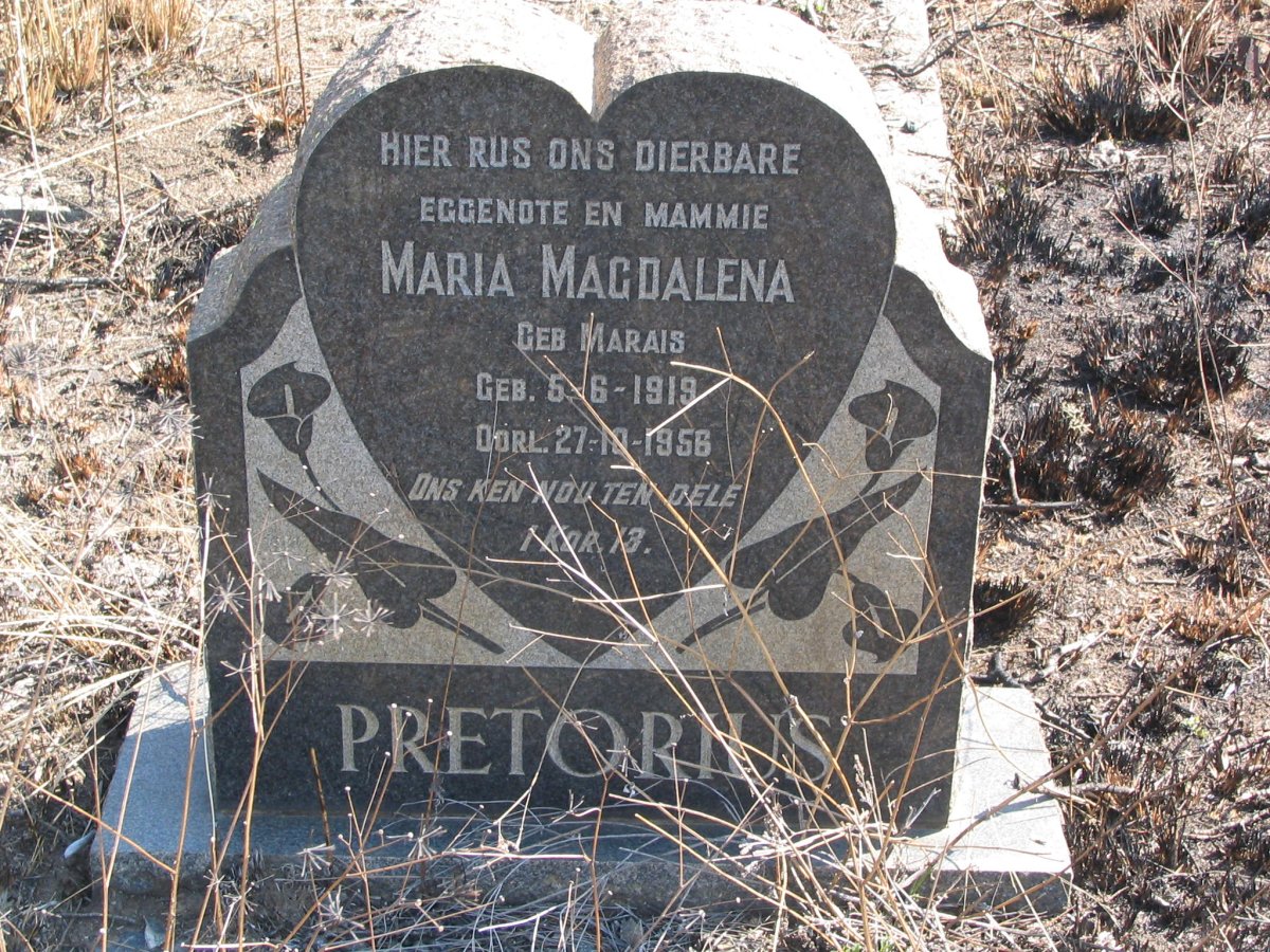 PRETORIUS Maria Magdalena nee MARAIS 1919-1956