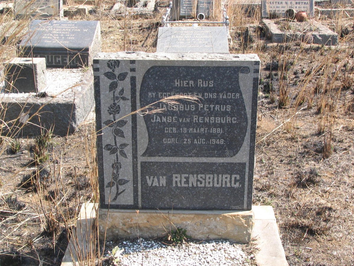 RENSBURG Jacobus Petrus, Janse van 1881-1948 