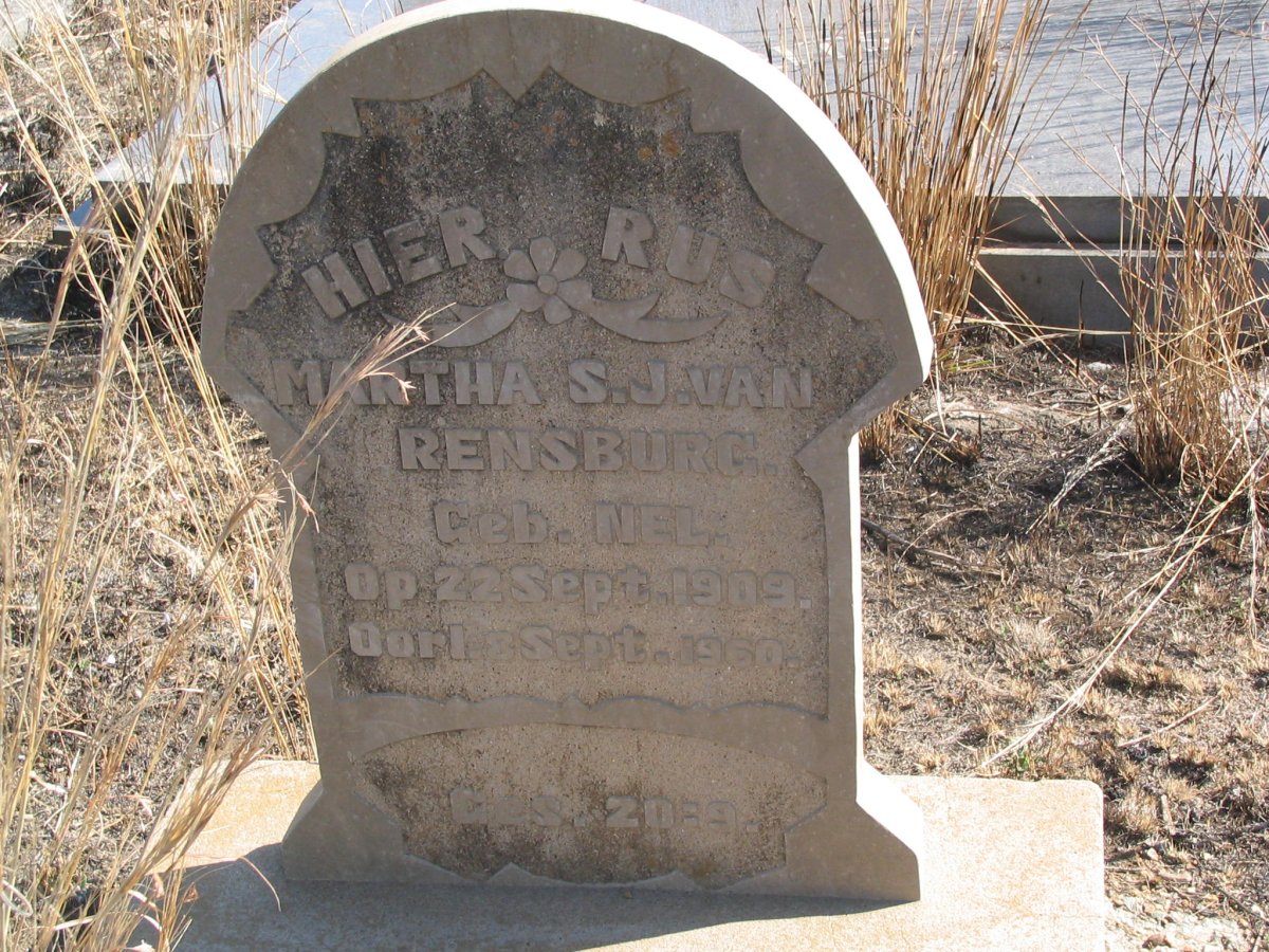 RENSBURG Martha S.J. van, nee NEL 1909-1960