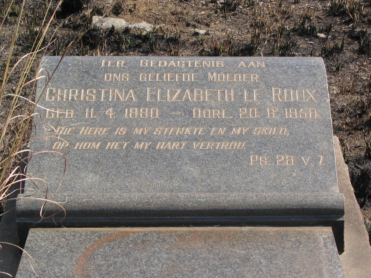 ROUX Christina Elizabeth, le 1880-1958