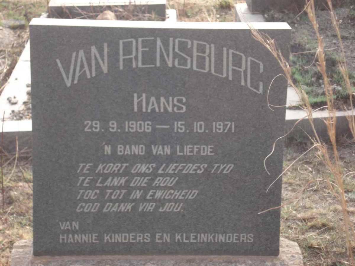 RENSBURG Hans, van 1906-1971