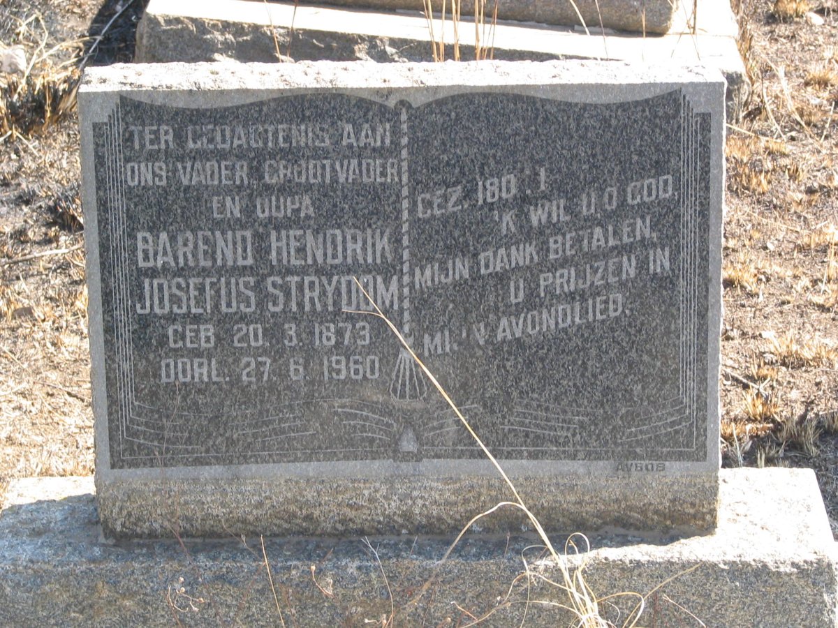 STRYDOM Barend Hendrik Josefus 1873-1960