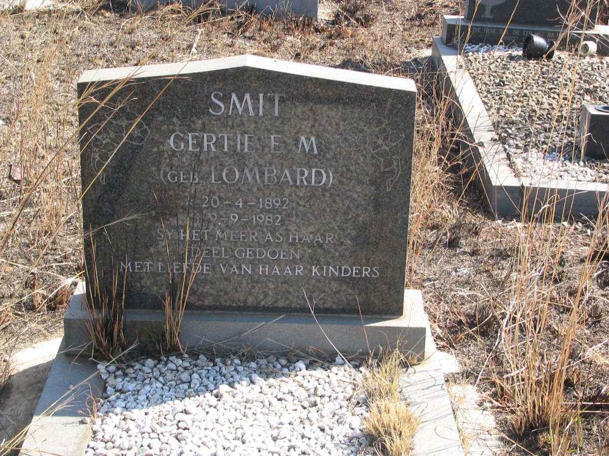 SMIT Gertie E.M. nee LOMBARD 1892-1982