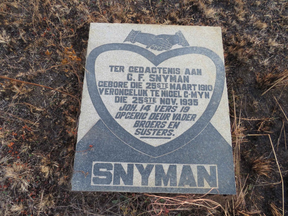 SNYMAN C.F. -1935
