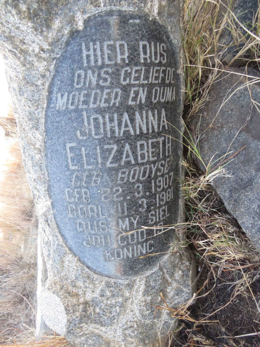 SMIT Johanna Elizabeth nee BOOYSEN 1907-1981