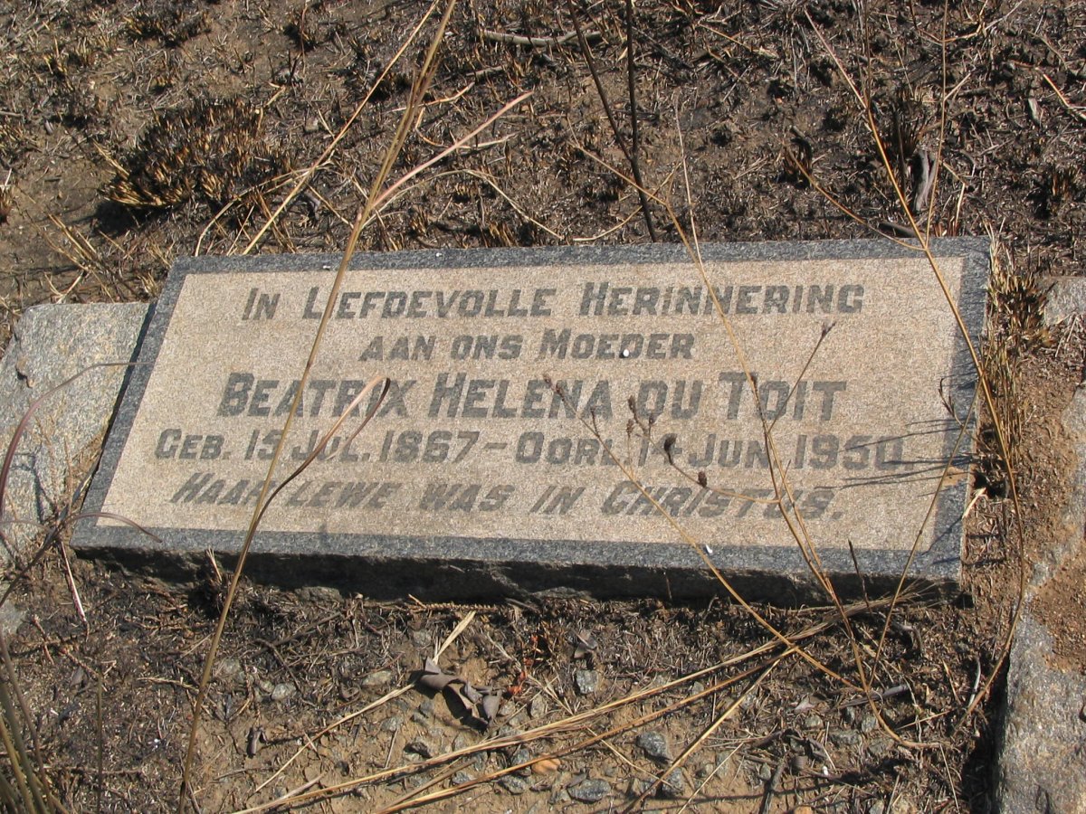 TOIT Beatrix Helena, du 1867-1950