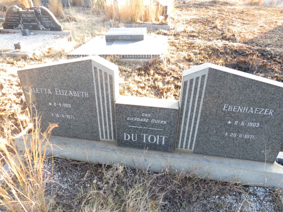 TOIT Ebenhaezer, du 1903-1971 & Aletta Elizabeth 1913-1971