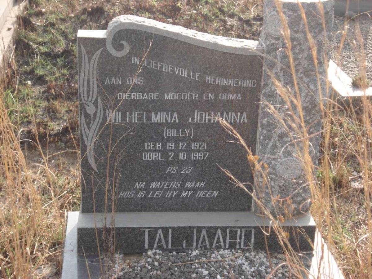 TALJAARD Wilhelmina Johanna 1921-1997