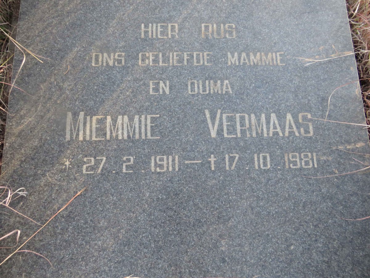 VERMAAS Miemmie 1911-1981