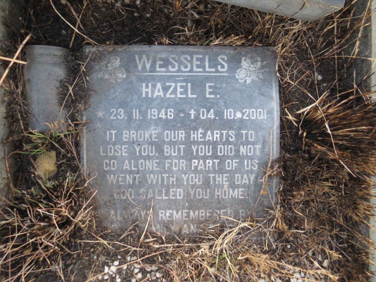WESSELS Hazel E. 1946-2001