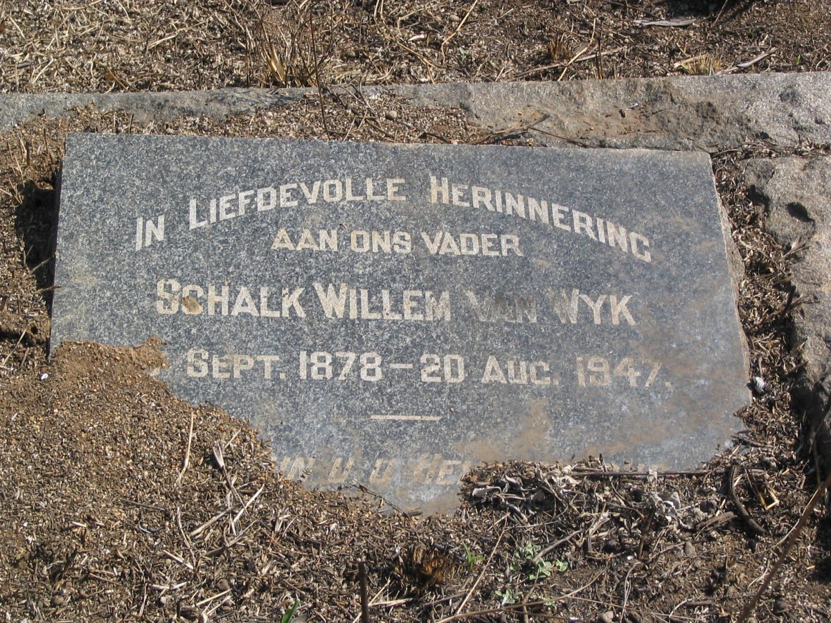 WYK Schalk Willem, van 1878-1947