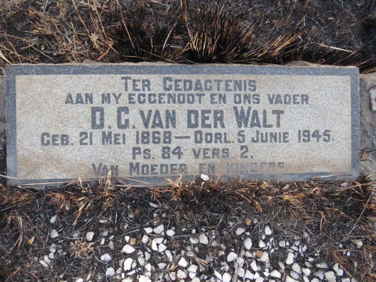 WALT D.G, van der 1868-1945