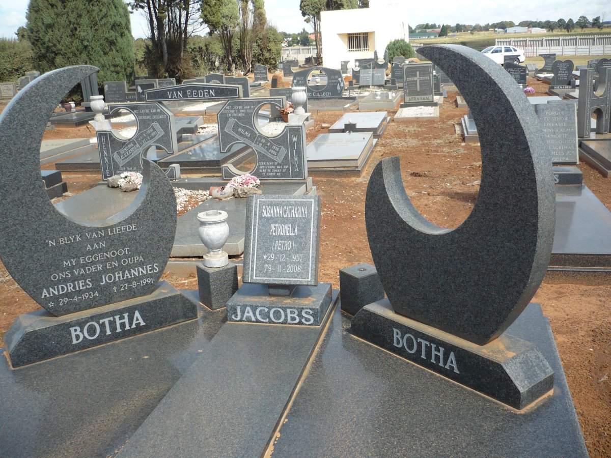 BOTHA Andries Johannes 1934-1991 :: JACOBS Susanna Catharina Petronella 1957-2008