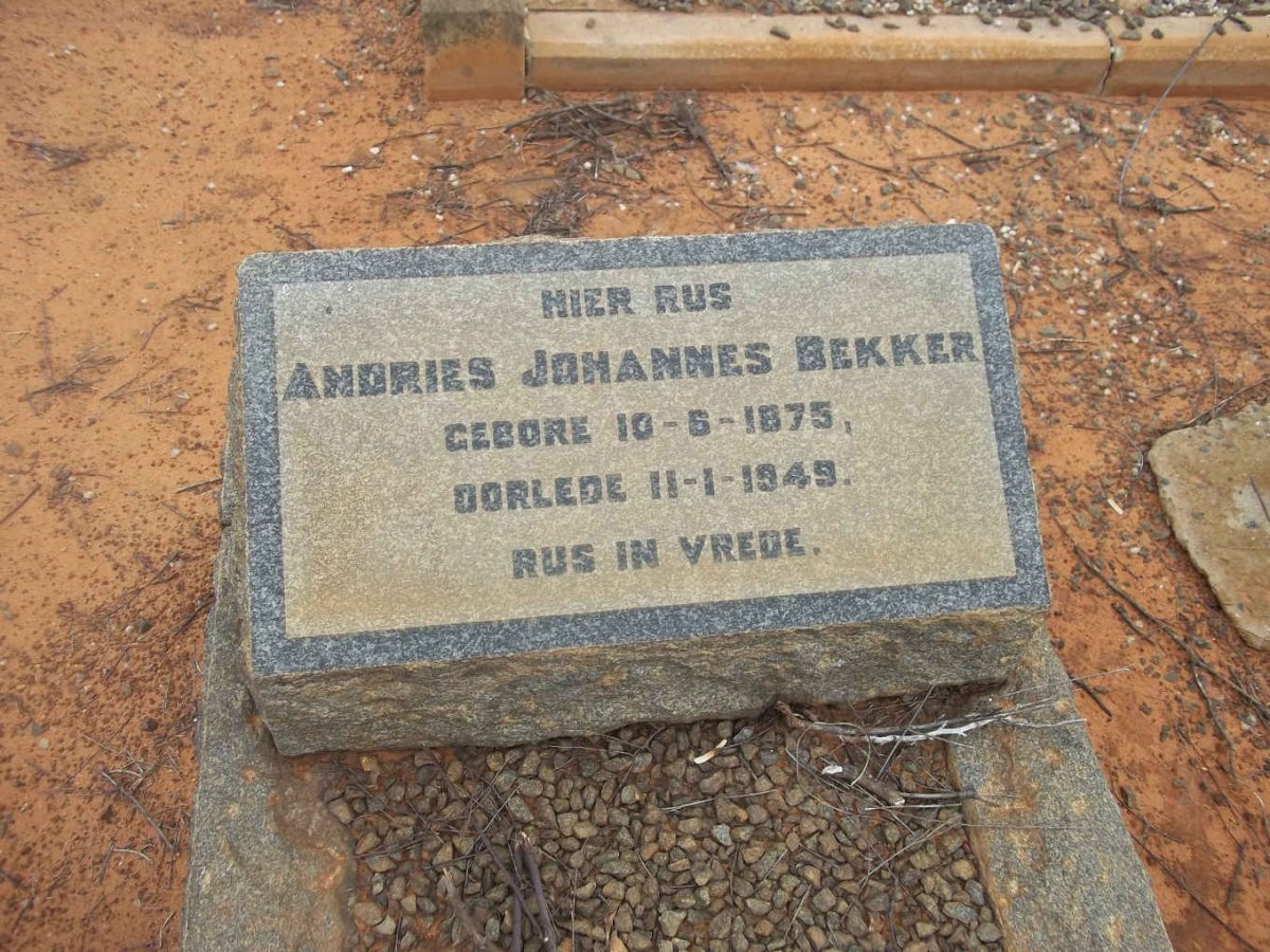 BEKKER Andries Johannes 1875-1949