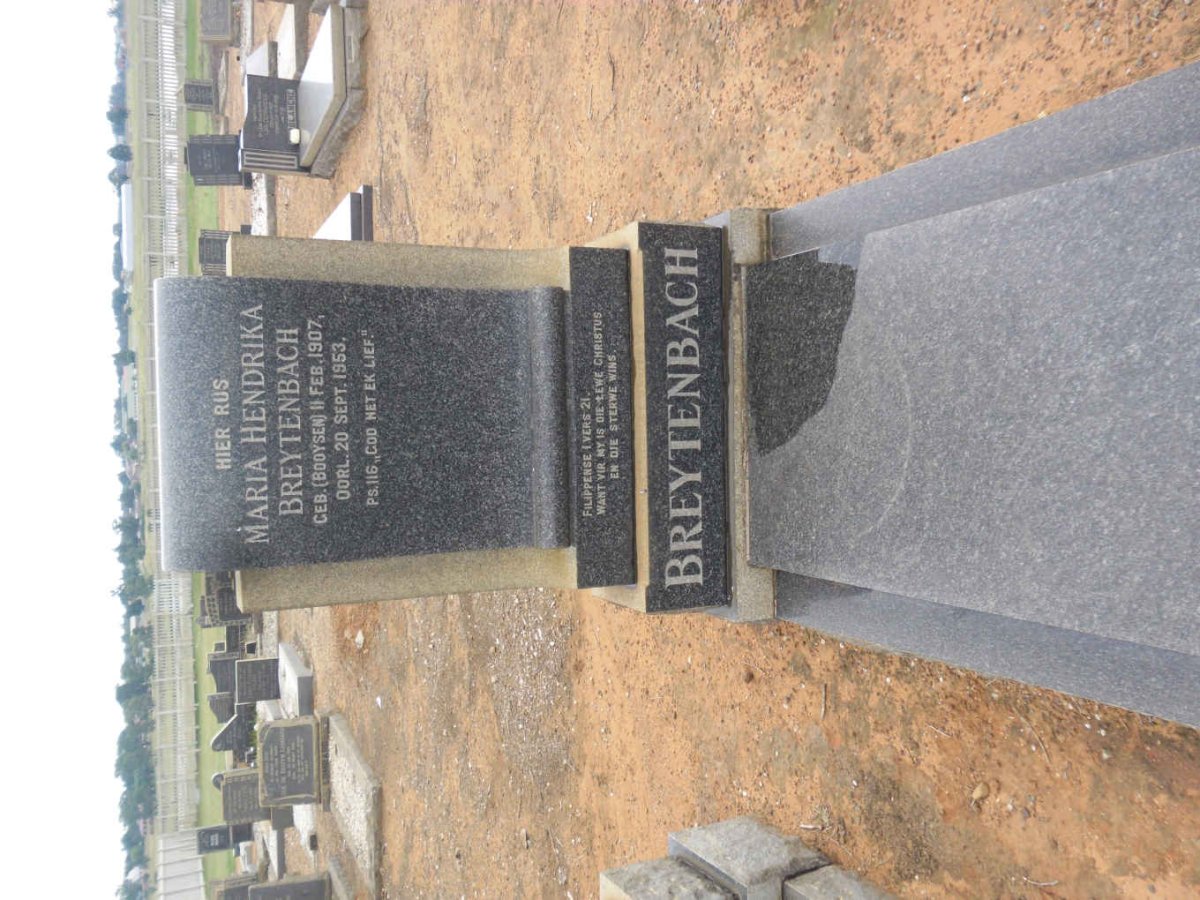 BREYTENBACH Maria Hendrika nee BOOYSEN 1907-1953