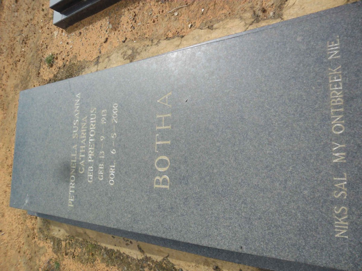 BOTHA Petronella Susanna Catharina nee PRETORIUS 1913-2000
