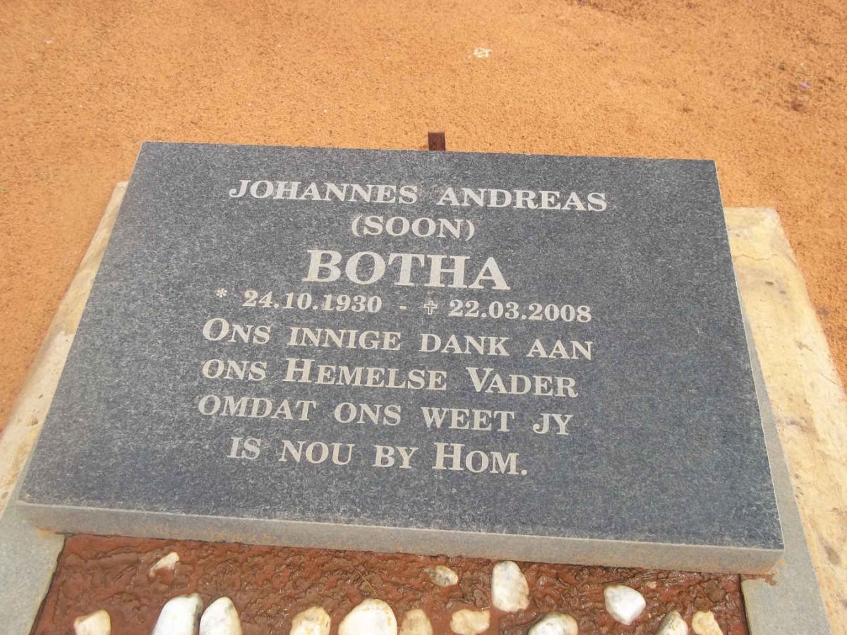 BOTHA Johannes Andreas 1930-2008