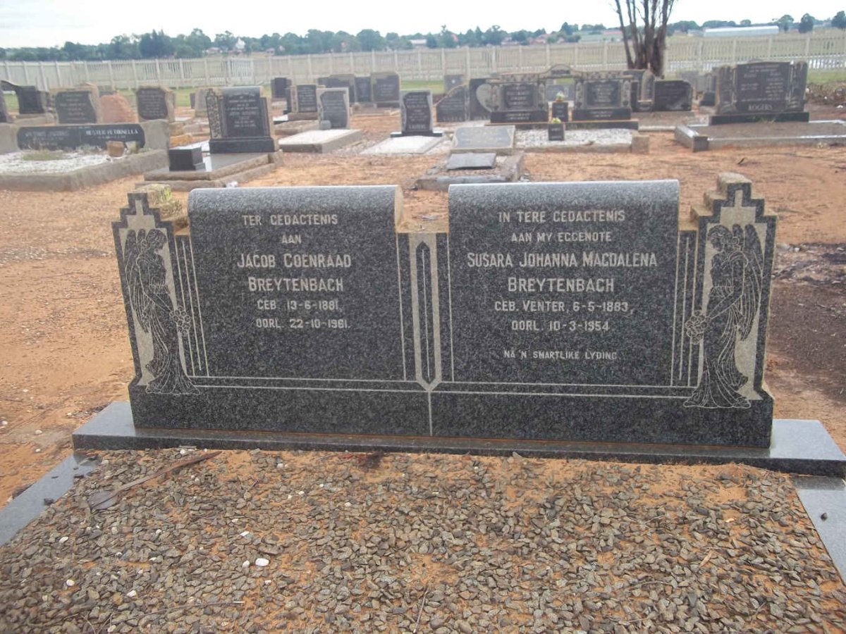 BREYTENBACH Jacob Coenraad 1881-1961 &amp; Susara Johanna Magdalena VENTER 1883-1954