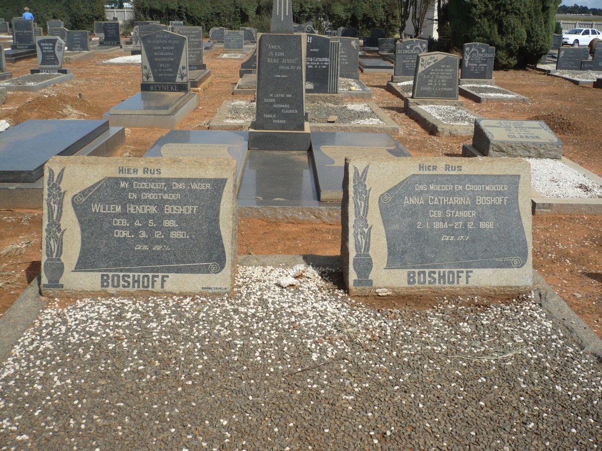 BOSHOFF Willem Hendrik 1881-1960 &amp; Anna Catharina STANDER 1884-1966