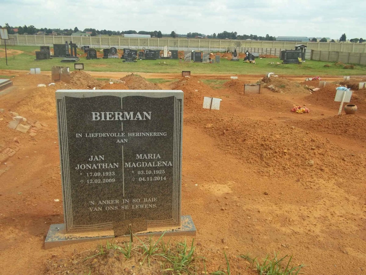 BIERMAN Jan Jonathan 1923-2009 &amp; Maria Magdalena 1925-2014