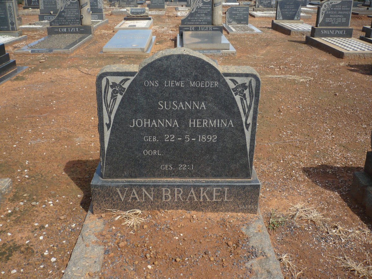 BRAKEL Susanna Johanna Hermina, van 1892-