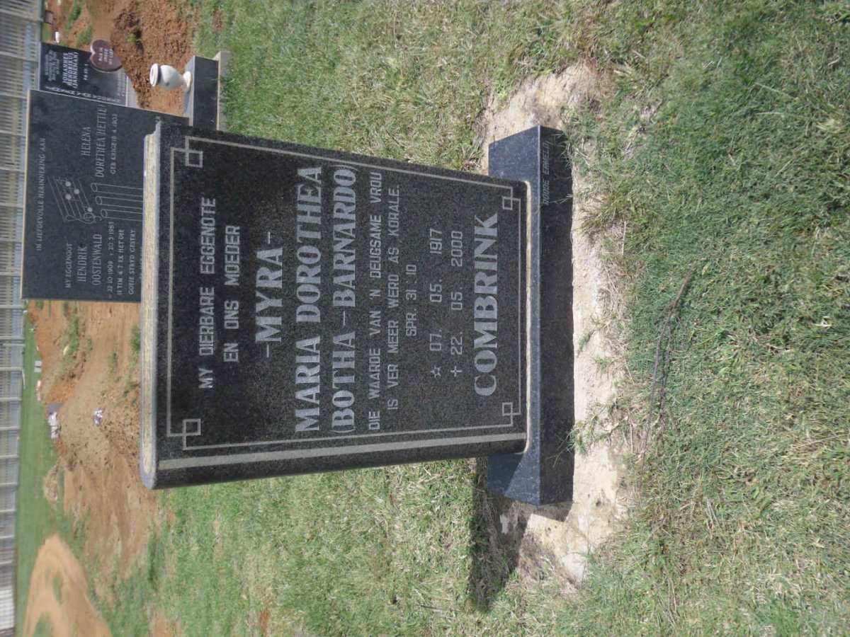 COMBRINK Maria Dorothea nee BOTHA-BARNARDO 1917-2000