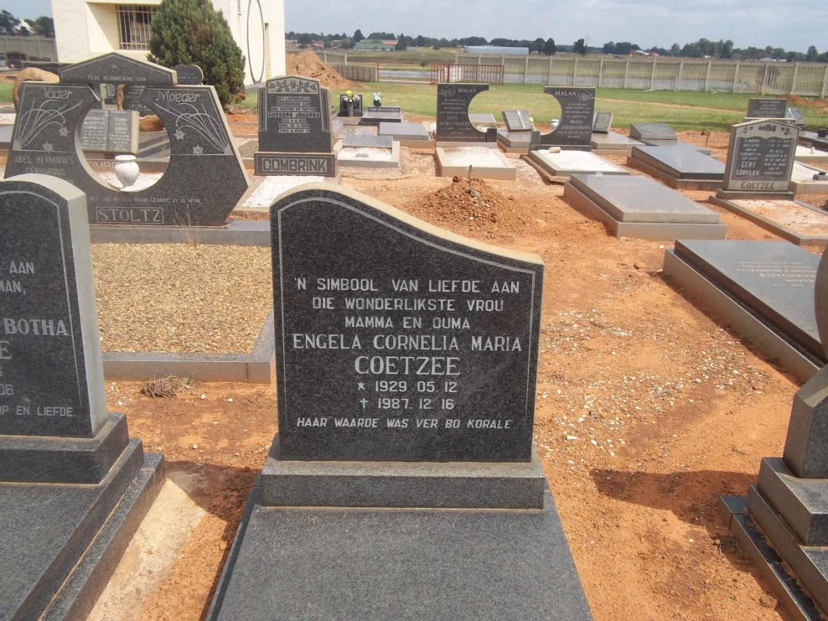 COETZEE Engela Cornelia Maria 1929-1987