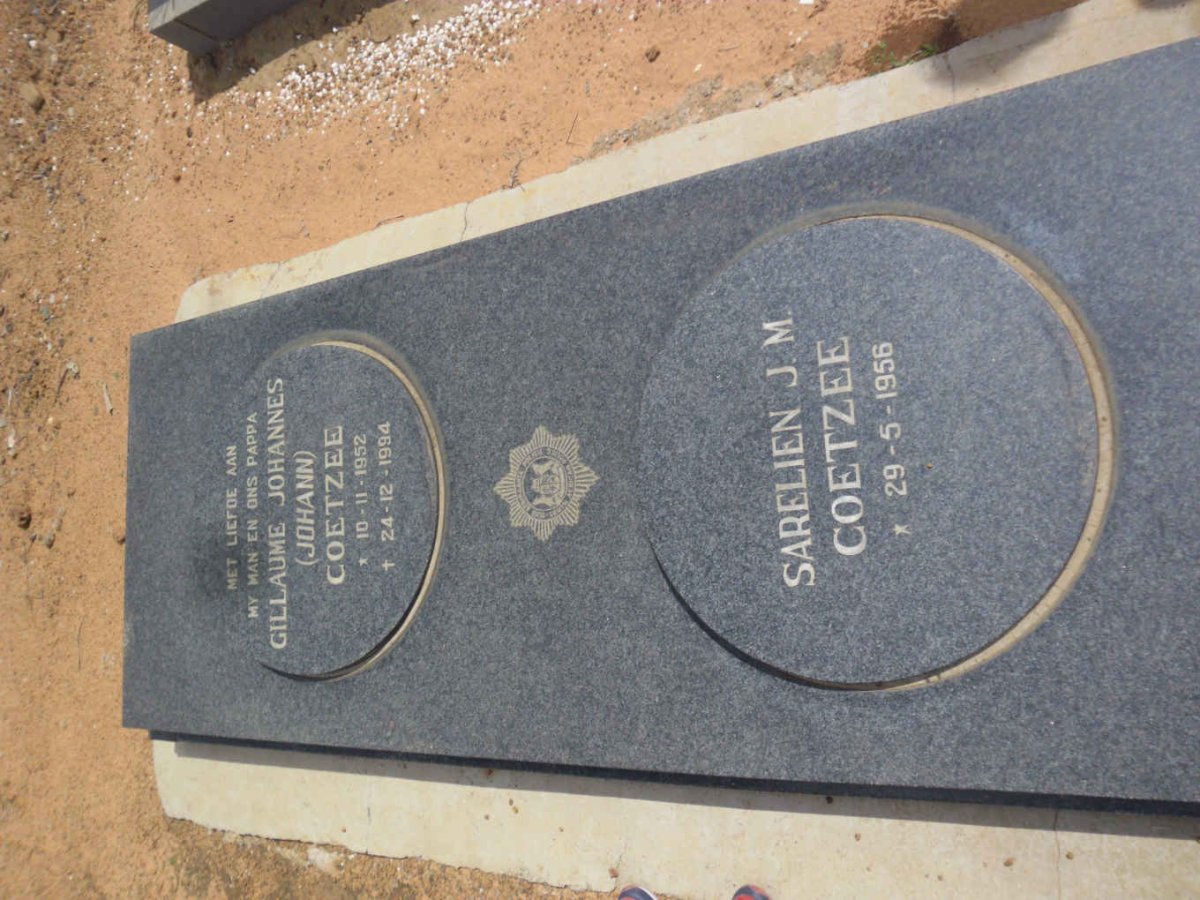 COETZEE Gillaume Johannes 1952-1994 &amp; Sarelien J.M. 1956-
