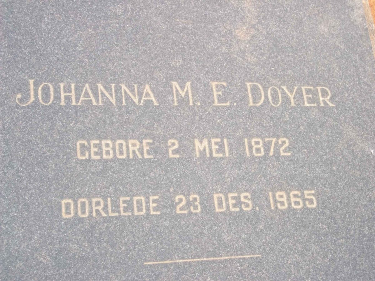 DOYER Johanna M.E. 1872-1965