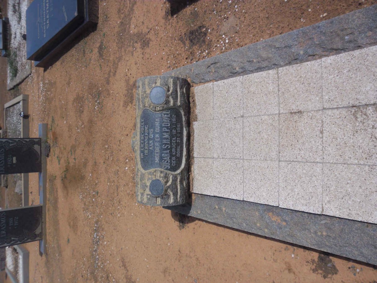 DAVEL Susara S.H.M.P. nee KRUGEL 1912-1981