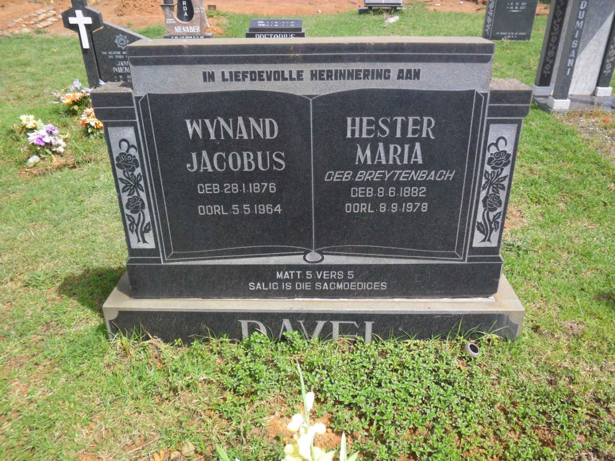 DAVEL Wynand Jacobus 1876-1964 &amp; Hester Maria BREYTENBACH 1882-1978