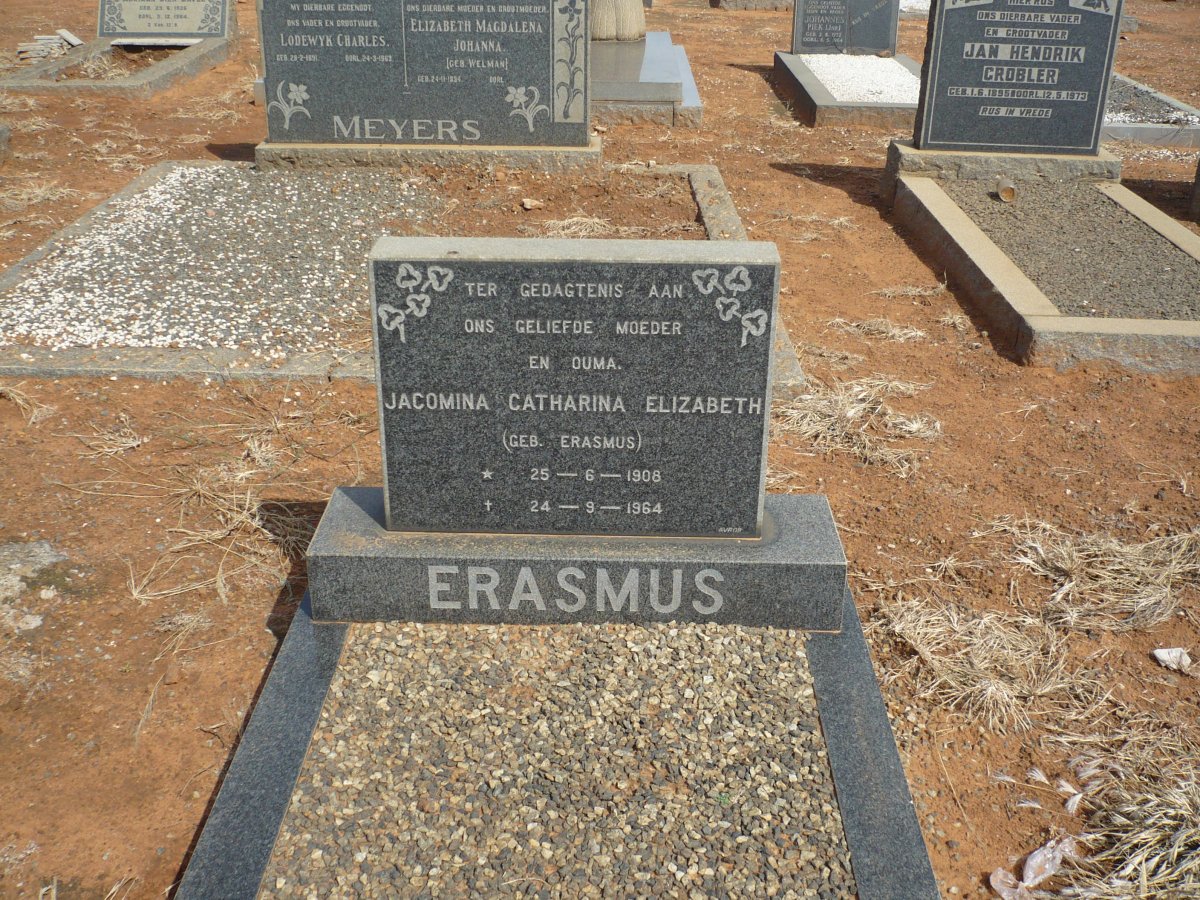 ERASMUS Jacomina Catharina Elizabeth nee ERASMUS 1908-1964