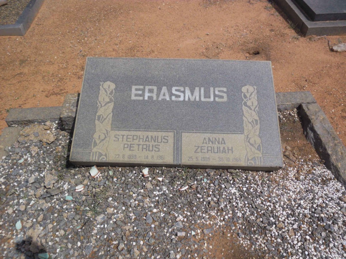ERASMUS Stephanus Petrus 1899-1961 &amp; Anna Zeruiah 1909-1965