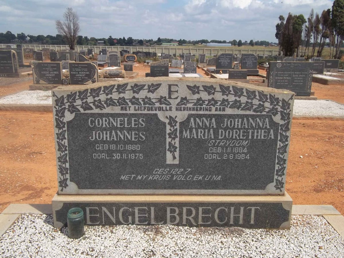 ENGELBRECHT Corneles Johannes 1880-1975 &amp; Anna Johanna Maria Dorethea STRYDOM 1884-1964