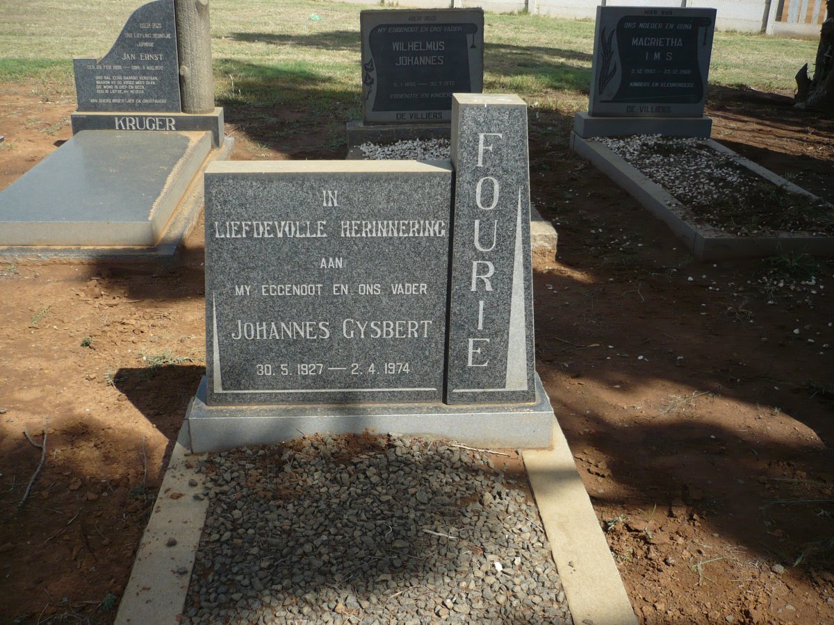 FOURIE Johannes Gysbert 1927-1974