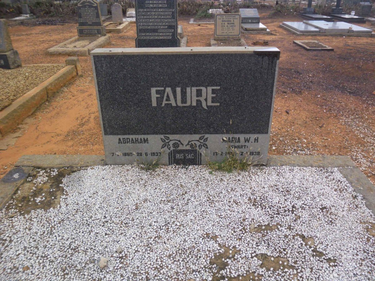 FAURE Abraham 1860-1937 Maria W.H. SWART 18??-1938