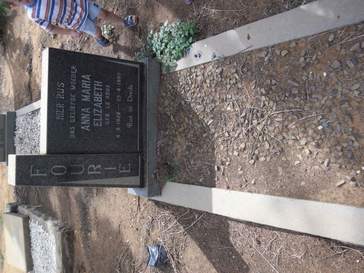 FOURIE Anna Maria Elizabeth nee LE ROUX 1928-1980