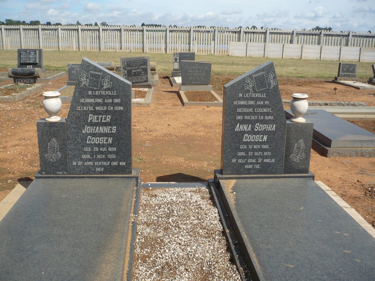 GOOSEN Pieter Johannes 1899-1981 &amp; Anna Sophia 1906-1975