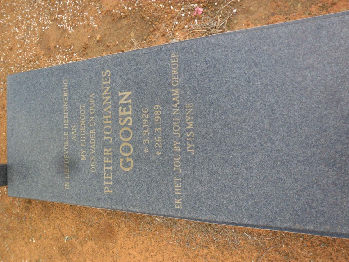 GOOSEN Pieter Johannes 1926-1989