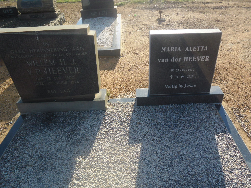 HEEVER Willem H.J., v.d. 1900-1974 &amp; Maria Aletta 1912-2012