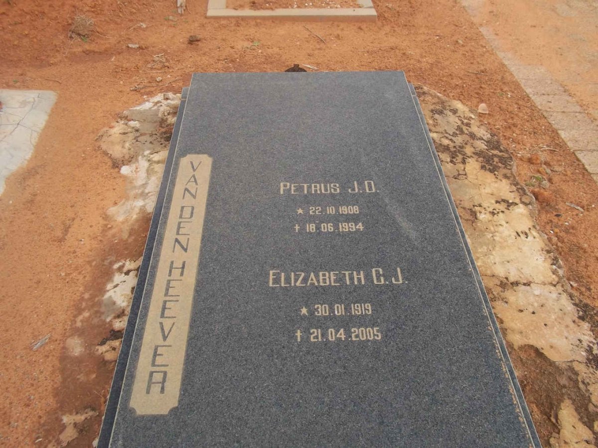 HEEVER Petrus J.D., van den 1908-1994 &amp; Elizabeth C.J. 1919-2005