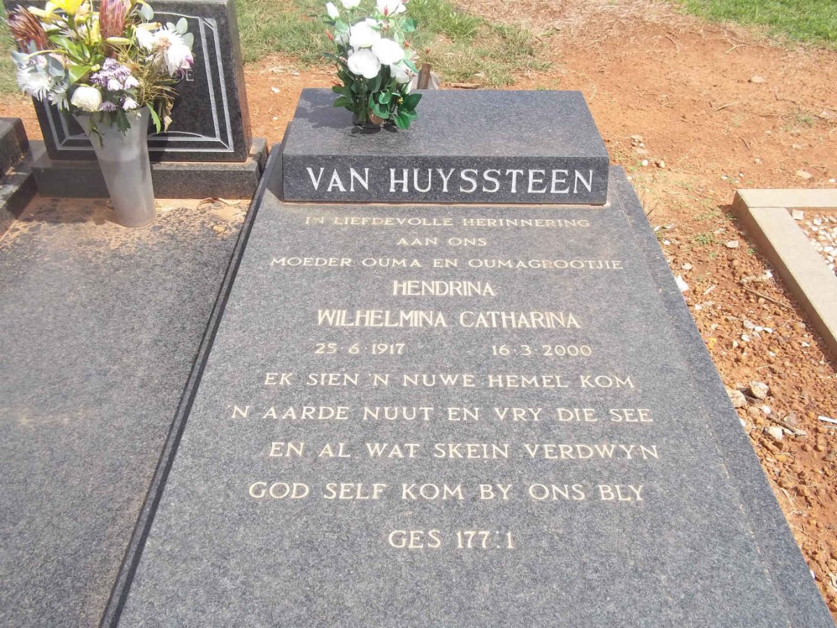 HUYSSTEEN Hendrina Wilhelmina Catharina, van 1917-2000