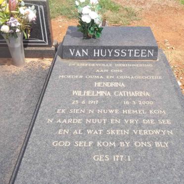 HUYSSTEEN Hendrina Wilhelmina Catharina, van 1917-2000